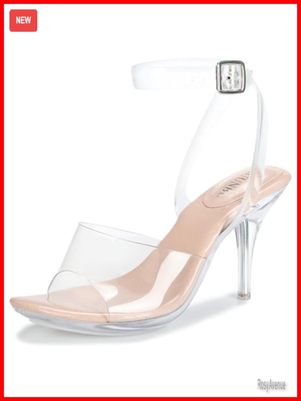 Clear Strappy Platform Heeled Sandals Ankle Strap Slingback Stiletto Open Toe